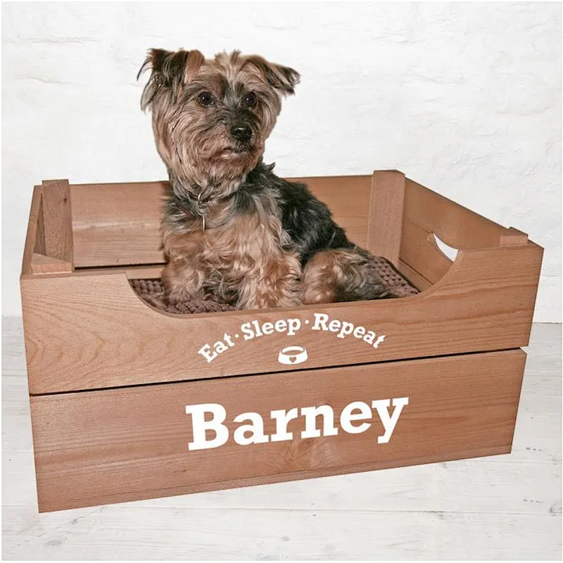 Wood Personable Pet Bed Crate - Eat, Sleep, Repeat 2019