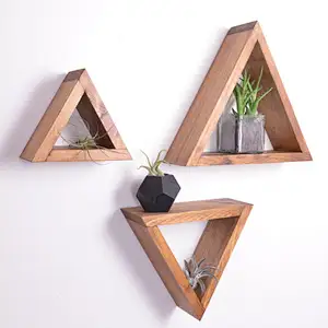 Set of 3 Triangle shelves,  Shelves Geometric Shelves kitchen decor bathroom decor nur with Wall-mounted Rack