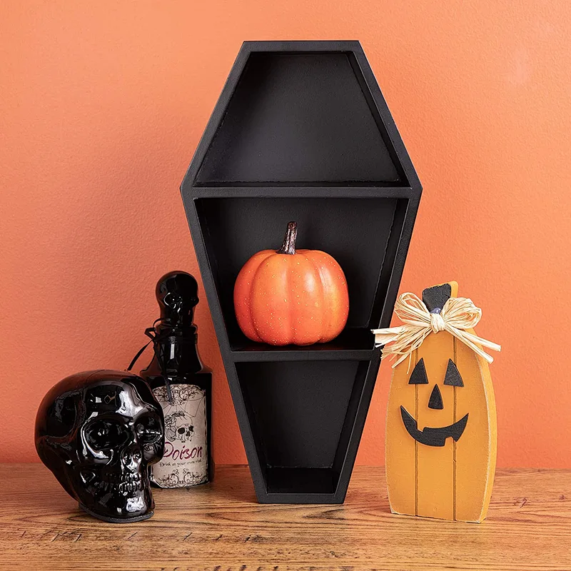 Manny's Mysterious Oddities Coffin Shelf - Spooky Gothic Decor for The Home