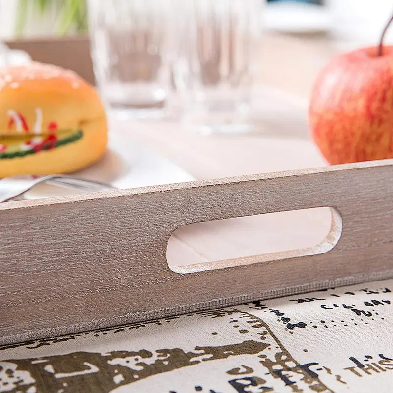 Wooden serving tray  wooden ottoman tray