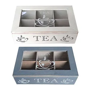 Grid Wooden Storage Divided Box Drawer Desk Organizer Tray with Lid White