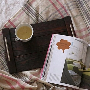 Antique Style Wooden Serving Tray- Coffee/Snack Tray,Rustic Wooden Serving Tray  Christmas Gift Personalized customization
