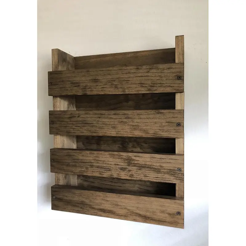 Restaurant Wood Wall Mounted Menu Rack Holder, Office Paper Organizer Wall-mounted Rack Shelvesfloating shelves wall mounted