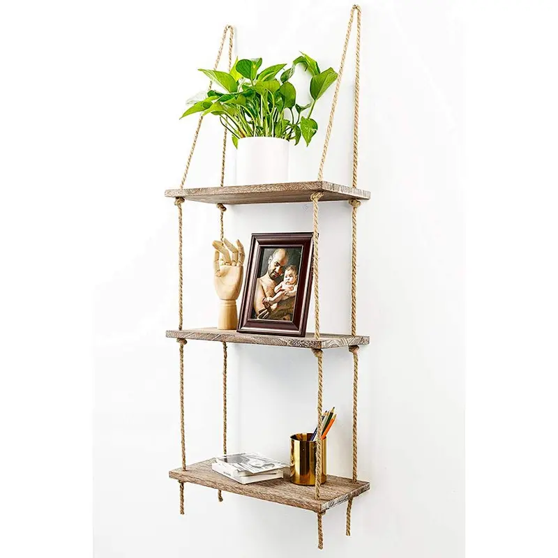 Triangle Hanging Shelf.Wall Decor-Knick Knack Shelf Rustic Home Decor.Dorm Room Decor-Decorative Wall Hanging Shelf