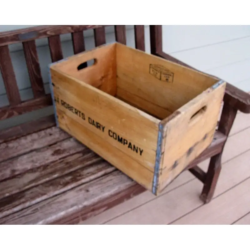 Vintage Roberts Dairy Milk  wooden Crate