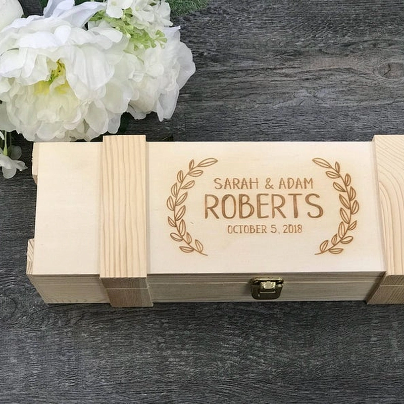 Wood storage box wood wine box single