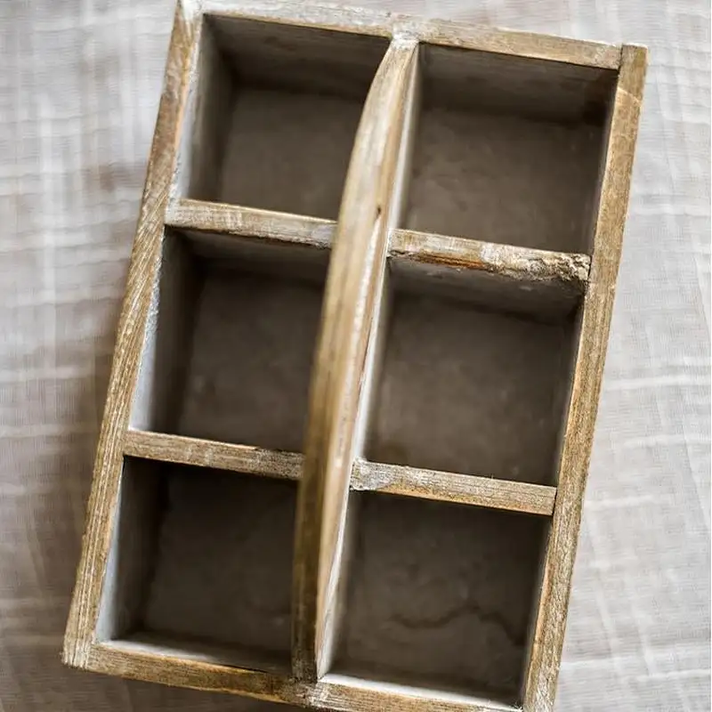 RusticReach Wooden box basket with Carry Handle-Wooden Planter Box