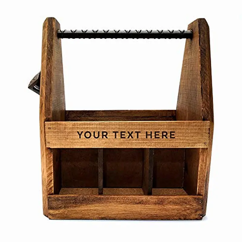 Handcrafted Wooden Beer Caddy with Bottle Opener Customized Six Pack