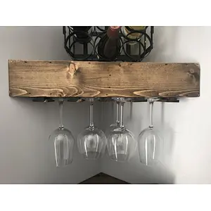 Corner Wine Rack  6 Glasses Wall Mounted Shelf