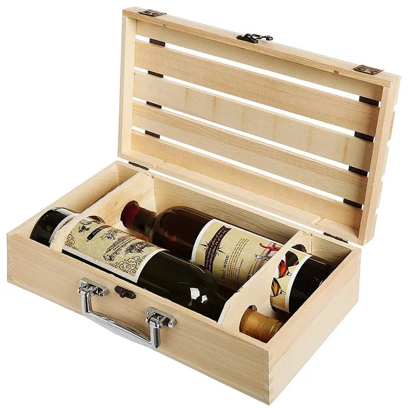 Wooden Wine Tote | Personalized  Bottles of Wine Box wooden wine carrier