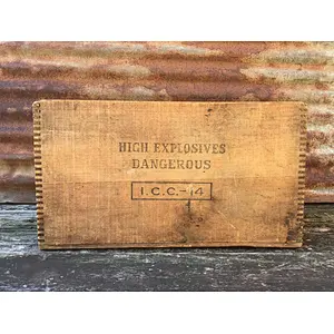 Rustic antique square uncapped dynamite box