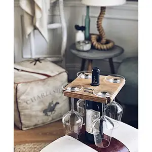 Personalized Wine Butler Custom Tasting Gift Wood Wine Tote   Lover Gift  Glass Holder
