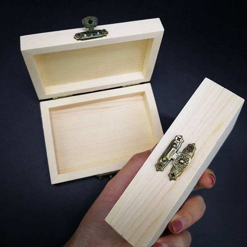 2 Pack Wooden Gift Box For Jewelry Earrings Necklace Bracelet Storage Organizer