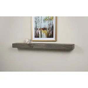 Vail 60-Inch Wood Fireplace Mantel Shelf, Driftwood