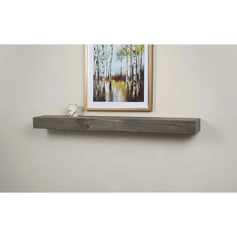 Vail 60-Inch Wood Fireplace Mantel Shelf, Driftwood