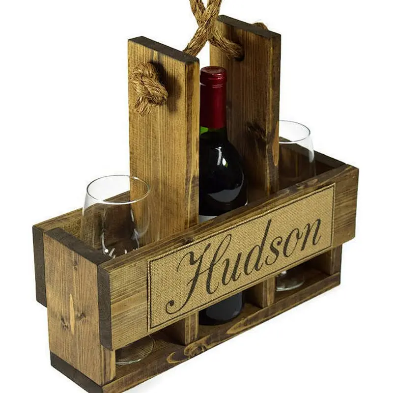 Custom Wine Storage Cellar Rack Wine Rack Personalized Gift Tote Bottle Carrier Box in set