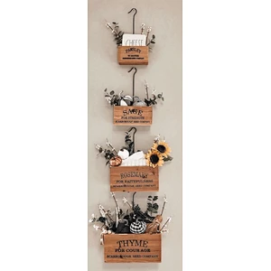 Beautifully Crafted Of Distressed Wood And Rustic Metal Hooks  For Planter Flowers Wall-mounted Wooden flower pot
