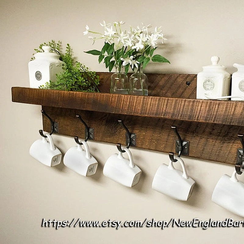 Custom Shelf mount wall bracket wood decorative wood shelves for the kitchen wall