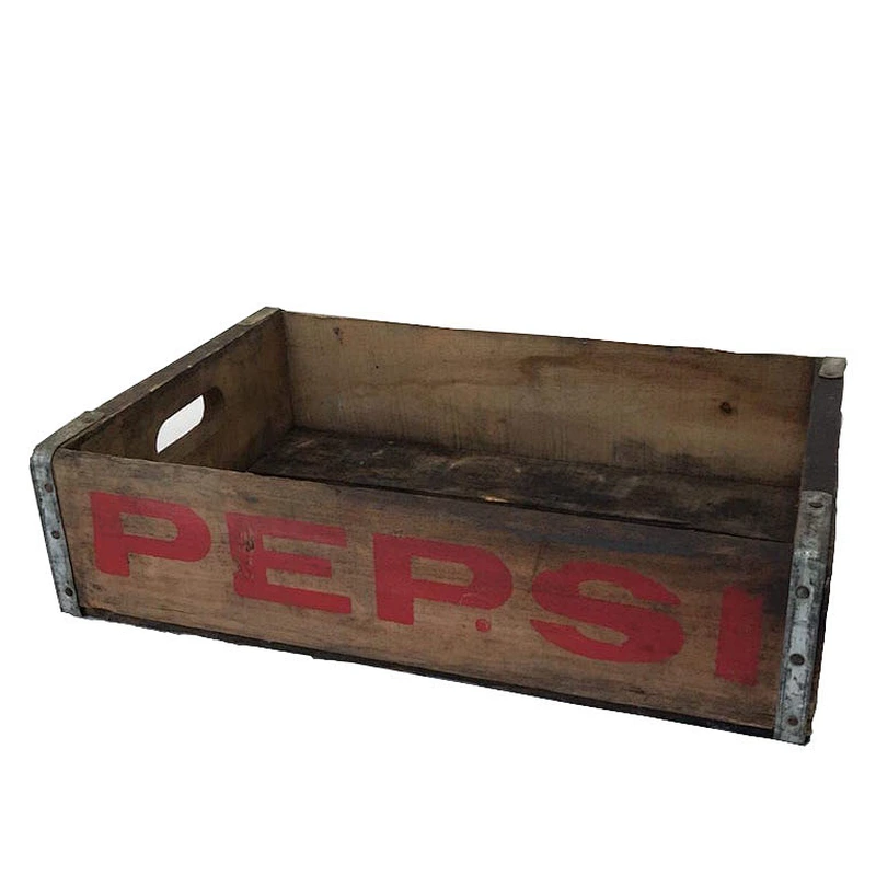 Red Wooden i Crate with Metal Strapsrustic wooden crateshabby chic wooden crate custom unfinished wood french crate vintage