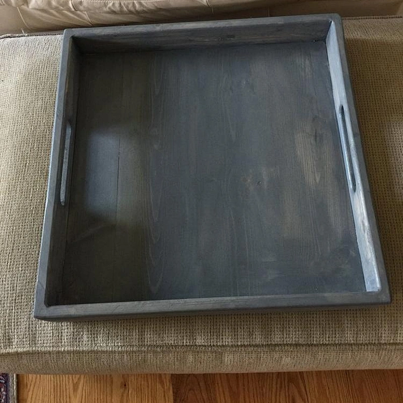 Wooden Serving Tray Ottoman Tray With Handles