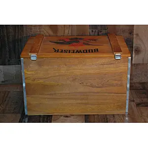Vintage Budweiser Beer Crate with Lid  fruit box handmade wooden crates box  wooden tissue box holders
