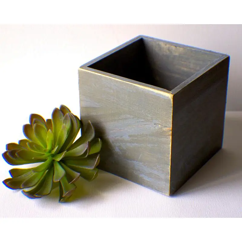 Wooden Box for centerpieces DIY Wedding Planter Flower rustic pot Square vases for wedding Top table decor Wooden boxes