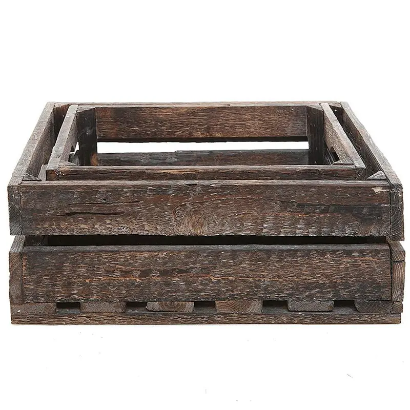 Rustic wooden storage crates wooden crates for fruits and vegetables cheap wooden wine crates customized