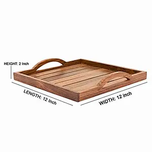 Hashcart Wood Serving Tray Wood Tray With Handle Wooden Tray With Handle Wooden Trays For Decoration Wooden Trays Serving