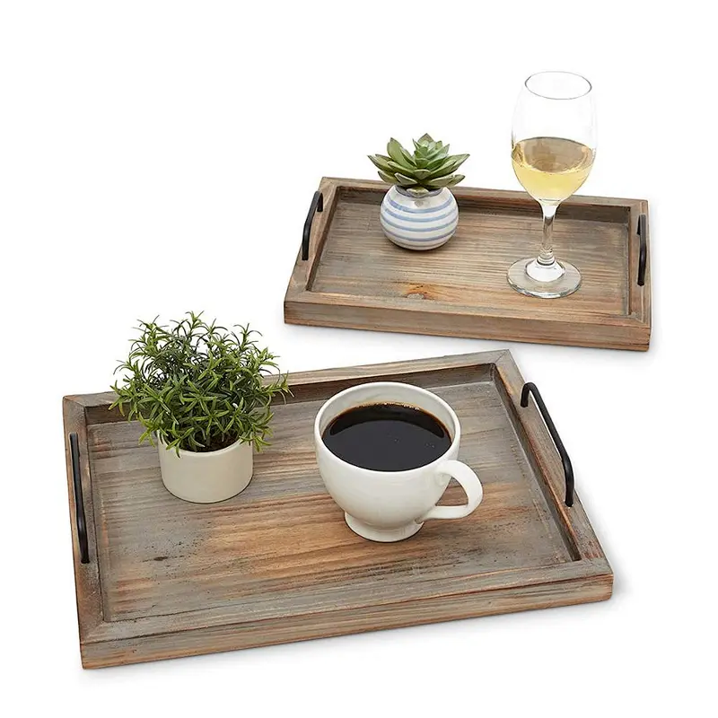Wooden  serving tray  wooden tray handle