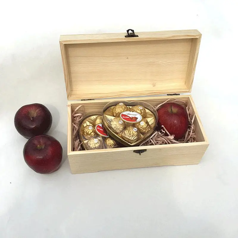 Locking storage wooden box box gift box post Christmas trees