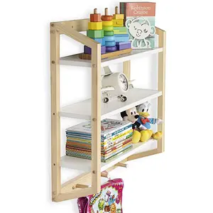 wall rack shelfmail holder and coat key rack Wall Mount Kids Bookshelf 3 Tier Shelf Unit with Diaper wall shelf decormount shelf
