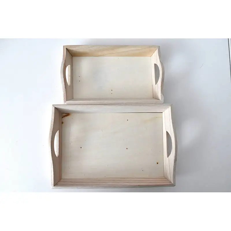 Set of 2 Small Wooden Trays Wedding Dessert Bar/Reception Table