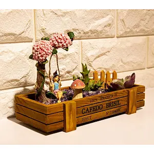 Planter Box For Succulent - 3-Count outside wooden planter
