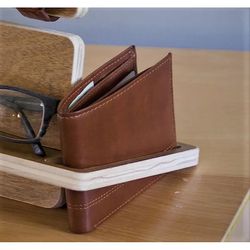 Natural walnut wood phone docking station wood phone docking station desk mobile phone holder
