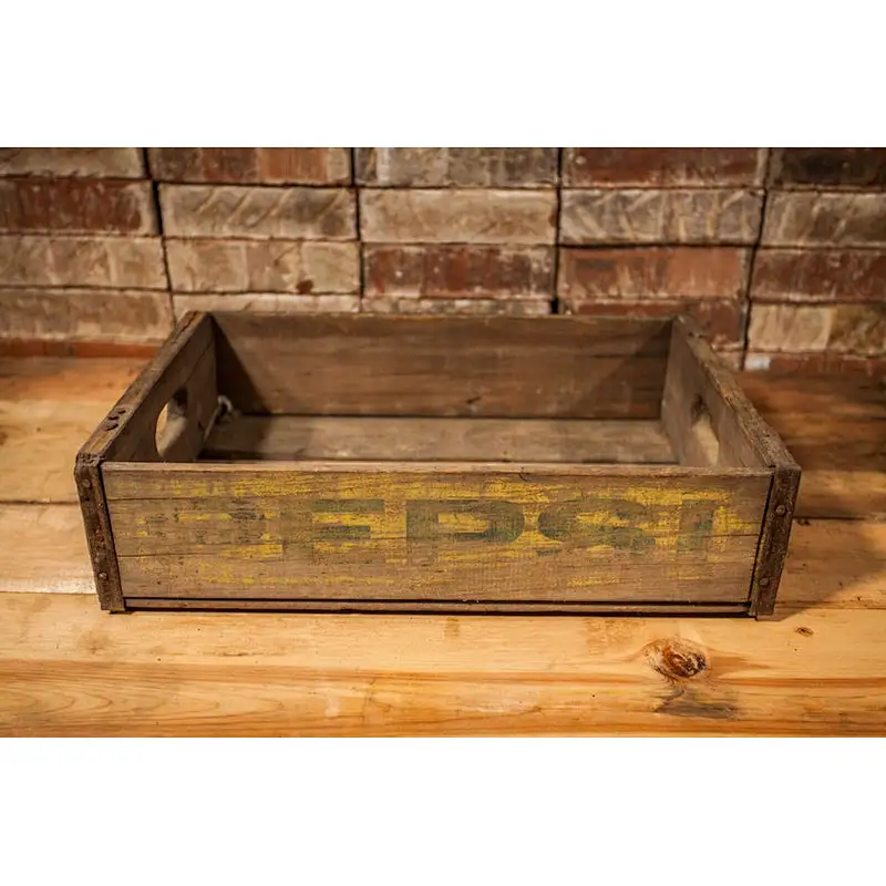 Vintage Pepsi Soda Pop Wooden Crate Primitive Box
