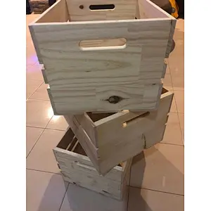 Natural Wood Crate with Metal Corner Design Wooden home decor