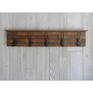 Farmhouse Coat Rack Wood Coat Rack wooden wall mount shelf  black metal  wall shelf wooden wall hanging