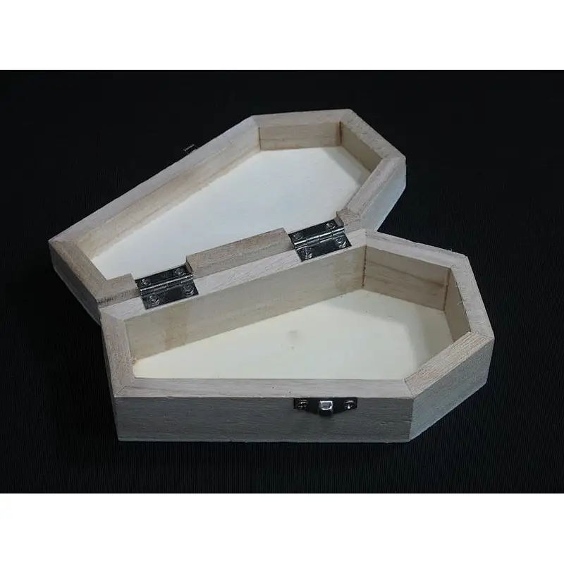 Unfinished Mini Wood Coffin Hinged Latched Halloween Craft Wooden Casket Box Occult  Samhain  Halloween