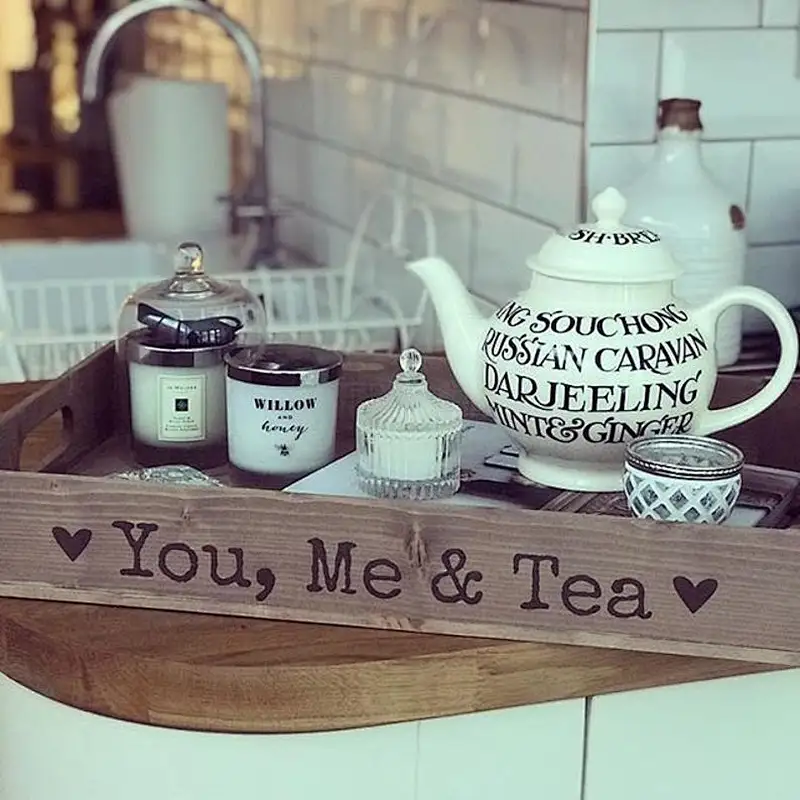 Personalised Rustic Wooden Tray handmade wooden apple crate tea serving  breakfast tray or garden seedling tray