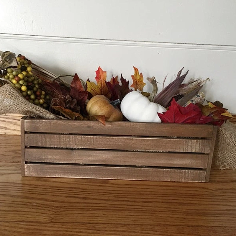 Rustic Wood Crate Table Centerpiece for Fall Decor