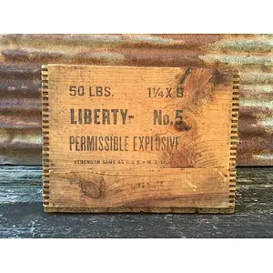 Rustic antique square uncapped dynamite box