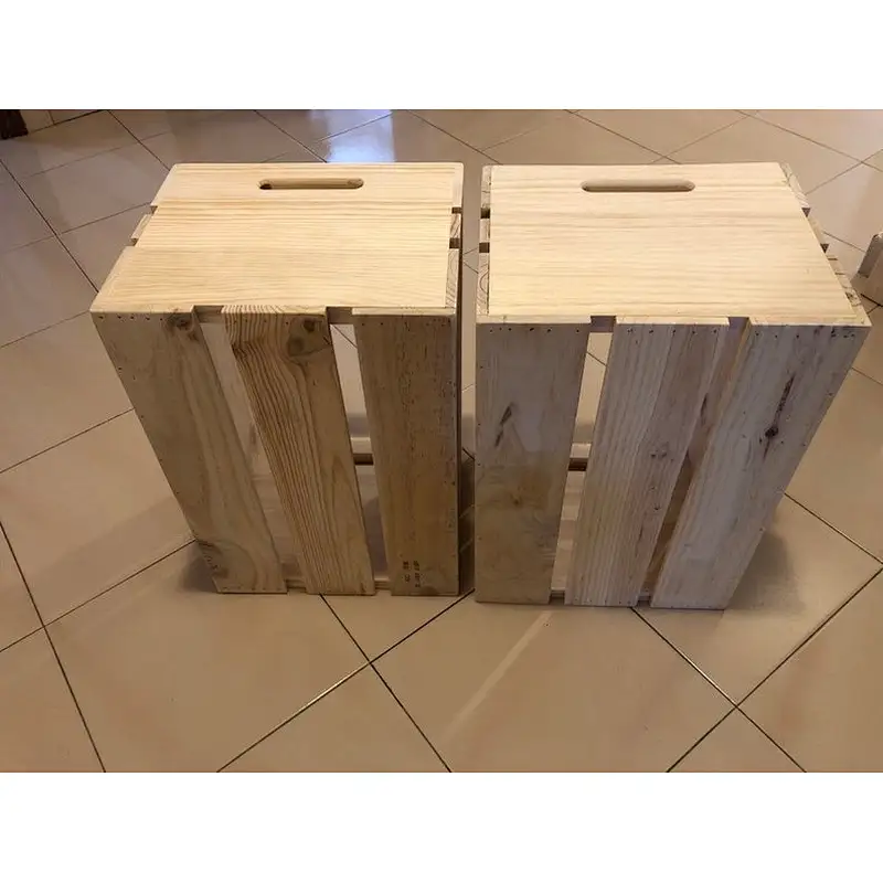 Rustic wholesale unfinished personalized customized big decoration  cheaper  retro style with handles storage   two wooden boxes