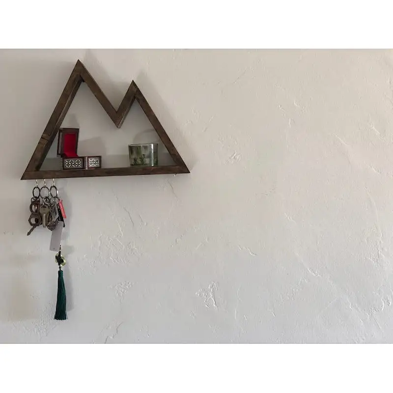 Mountain Shelf Key Holder- Rustic Mountain Key Holder for house keys, the dog leash, and entryway stuff