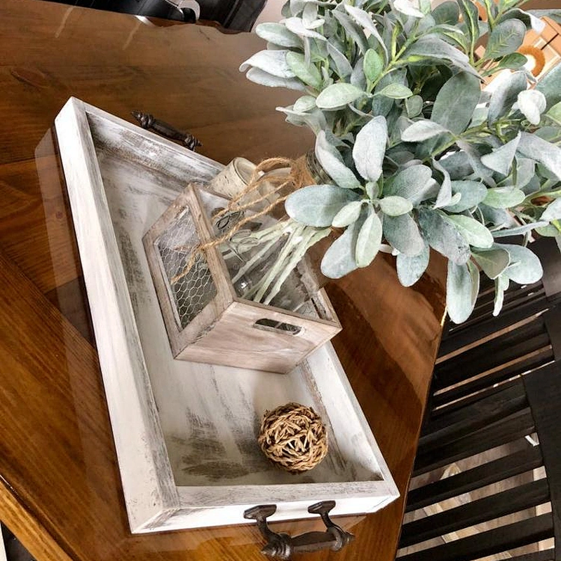 ottoman tray   remote tray living room home decor TV wooden tray