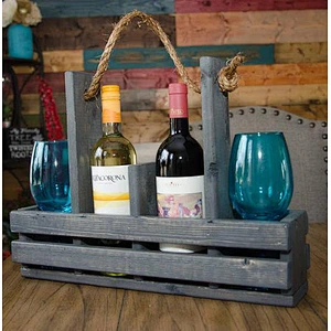 Wood Wine Caddy, Wine Carrier, Wine Tote, Rusic, Custom