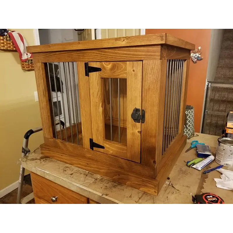 Pet house or bed/modern indoor dog house- Dog crate end table, Dog Kennel Furniture, Rustic TV stand