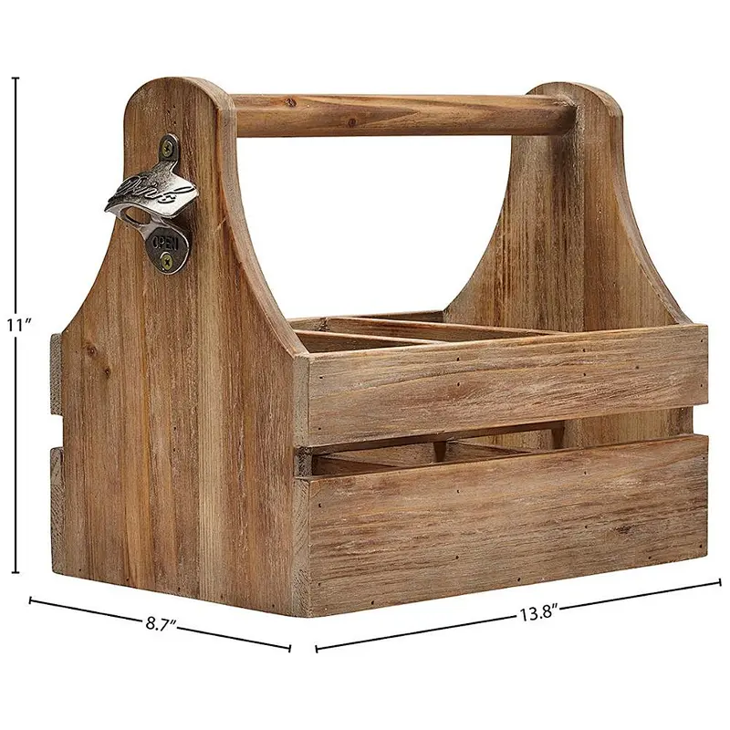 Stone & Beam Modern Rustic Farmhouse Wood Wine Bottle Rack Caddy