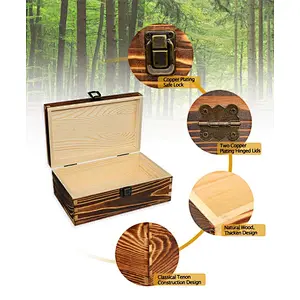 Decoration woodbox woodiness small adorn article interest collect souvenir cash to receive box lock key to cover