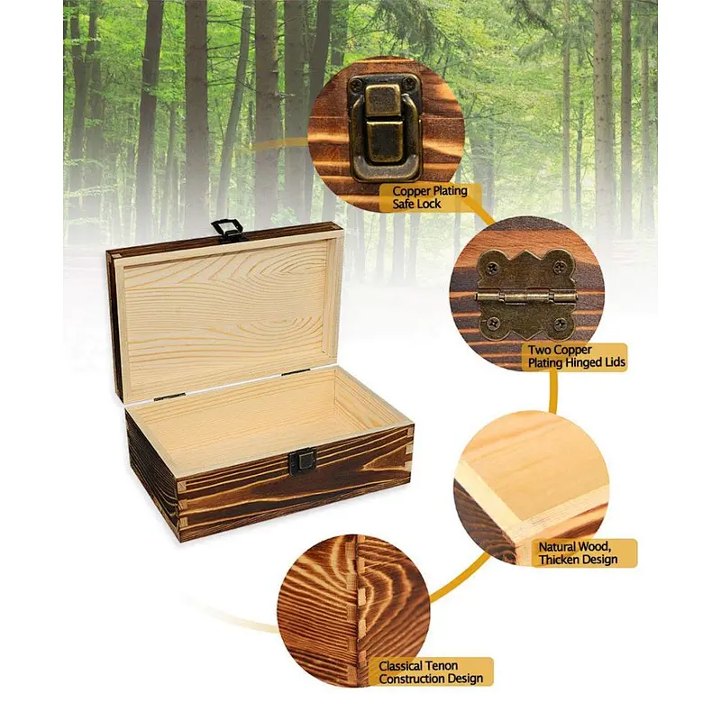 Decoration woodbox woodiness small adorn article interest collect souvenir cash to receive box lock key to cover