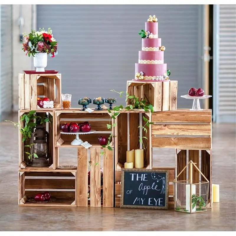 Rustic cheap wooden fruit storage crates for sale customized